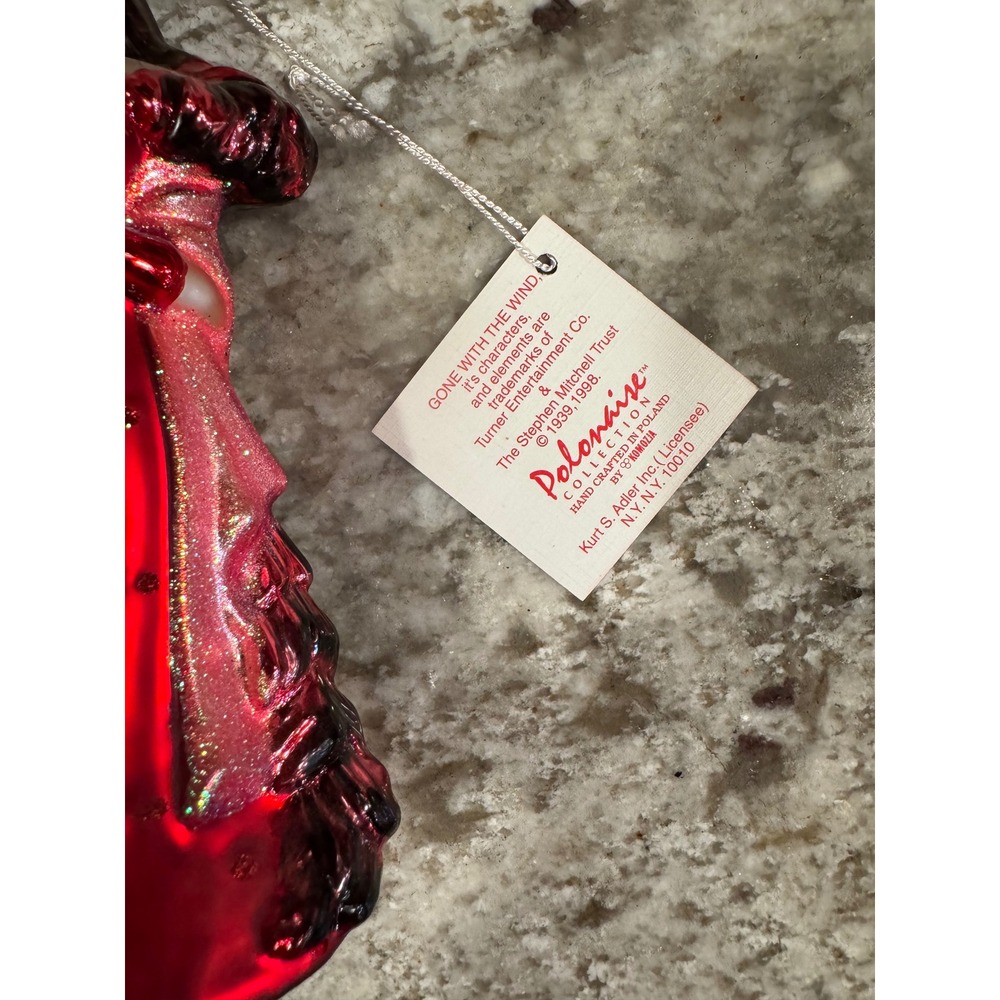 Polonaise Gone With The Wind Scarlett O'Hara Glass Ornament Kurt Adler 1998 - Picture 4 of 8